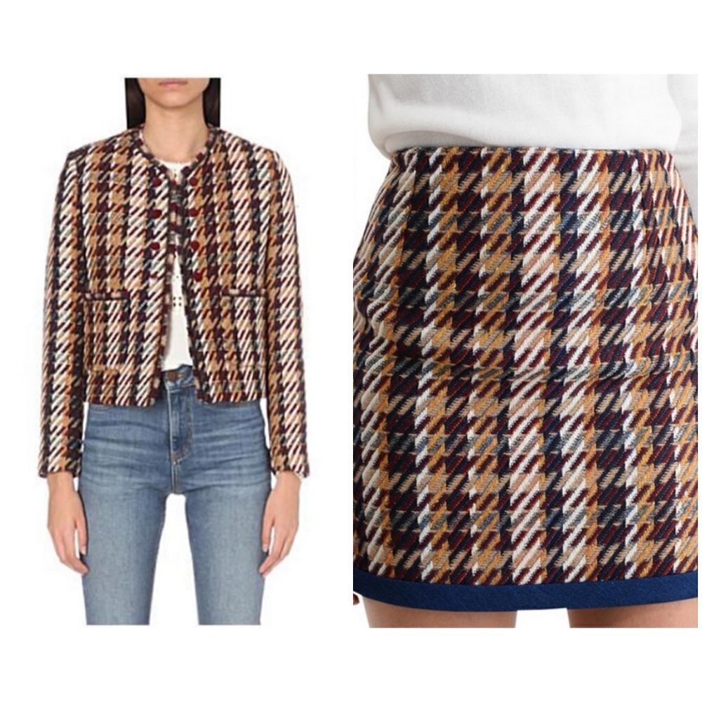 💕SANDRO PARIS💕 Matching Suit Set: Marianne BlazerJacket + Nasty Skirt ~ 38 EU